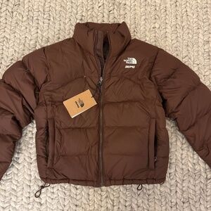 SKIMS x NORTH FACE BROWN PUFFER SIZE M